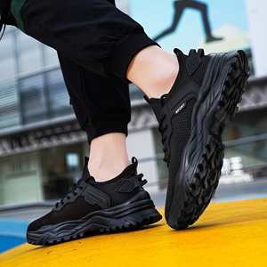 Chaussures de course en mesh pour hommes, grandes tailles, respirantes, légères, baskets décontractées, semelle antidérapante en PVC pour les trajets quotidiens et le jogging - Product Image 5