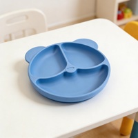 Vaisselle pour tout-petits personnalisée avec étiquette privée, sans BPA, écologique, en silicone de qualité alimentaire, assiette pour bébé en silicone, ventouse panda, réutilisable