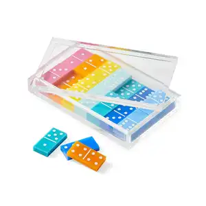 Ensemble de dominos en Lucite multicolore personnalisé, en acrylique