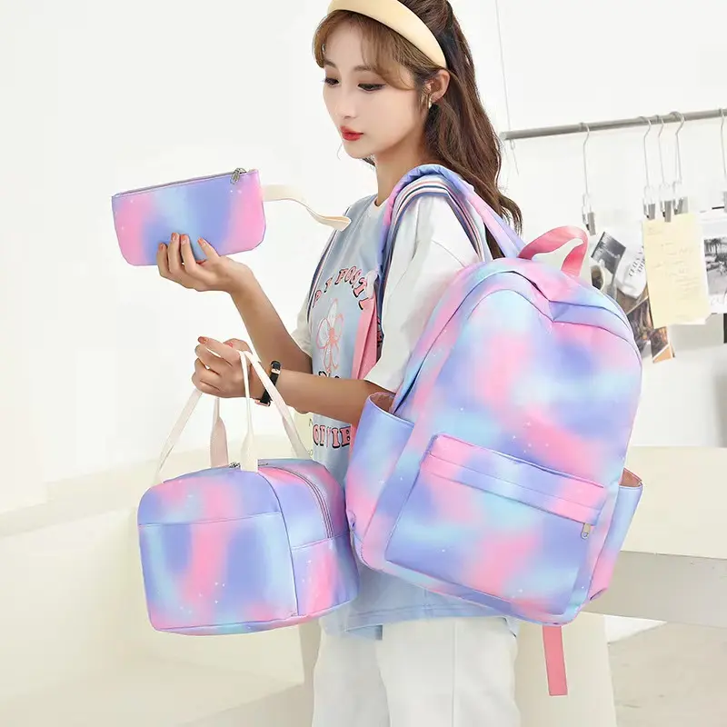 Ladies Hand Bags Three-piece set Fashion Bags For Ladies Girls Backpack for primary school students large capacity backpack
