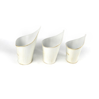 Pots suspendus en forme de seau à fleurs personnalisés Pots de plantes suspendus en métal et en fer simples Emballage de conteneur/emballage de cadeau blanc pour plantes d'intérieur