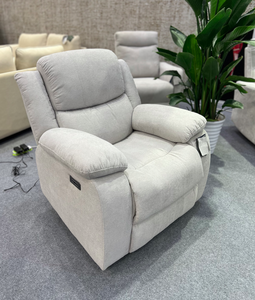 Modern Fabric Recliner Chair One Seat Electric Reclining Cushion <b>Back</b> Padded Arms Contemporary Design Living Room Furniture - Product Image 3