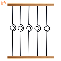 Haute qualité noir mat 1/2 ''* 44'' forme de cercle en fer forgé balcon garde-corps escalier balustre broche pour la Villa intérieure