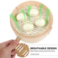 Outils de cuisson de cuisine à vapeur ou à chaleur en bambou avec poignée en bambou