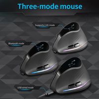 Ratón Inalámbrico Vertical ZELOTES F-35C, Silencioso, RGB Programable, Ergonómico, Retroiluminado, Óptico, para Ordenador