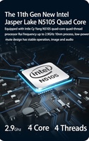 Office Mini PC Stick Dual HD N5105 DDR4 16G EFI BIOS RJ45 Mini ordenador de bolsillo pequeño con ventilador
