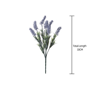 MW53458 Lot de <span class=keywords><strong>fleurs</strong></span> artificielles floquées en plastique lavande pour la décoration de fête de mariage et de festival à la maison - Product Image 5