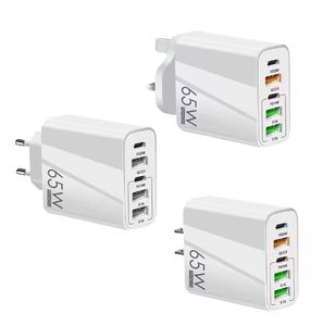 65 W PD Fast Charger EU US UK 2 Type-<b>c</b> 3 <b>USB</b> Port Multiple Output <b>Adapter</b> for Mobile Phone Travelling - Product Image 1