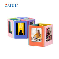 Marco de fotos DIY Caiul, colorido, ecológico, de plástico, con imán, para fotos Instax Mini 12/11/EVO ABS para Fujifilm, venta al por mayor.