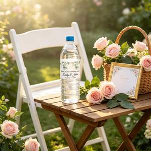 Étiquettes personnalisées pour bouteilles d'eau de remerciement de mariage, autocollants en vinyle, cadeaux de mariage/fiançailles, cadeau d'anniversaire - Product Image 5