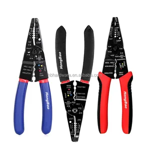 8 " 200mm Wire Stripper Multi Function for Cutting Cable Screw Comfortable Gripping Wave Pliers Wire Stripping Crimping Pliers