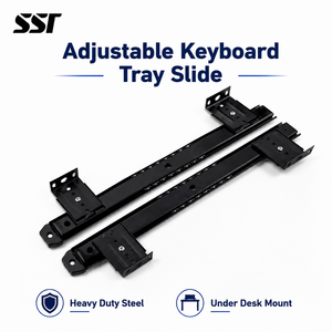 Bandeja de Teclado Ajustable Deslizable Debajo del Escritorio, Cajón para Computadora, Estante de Teclado de Acero Resistente - Product Image 1