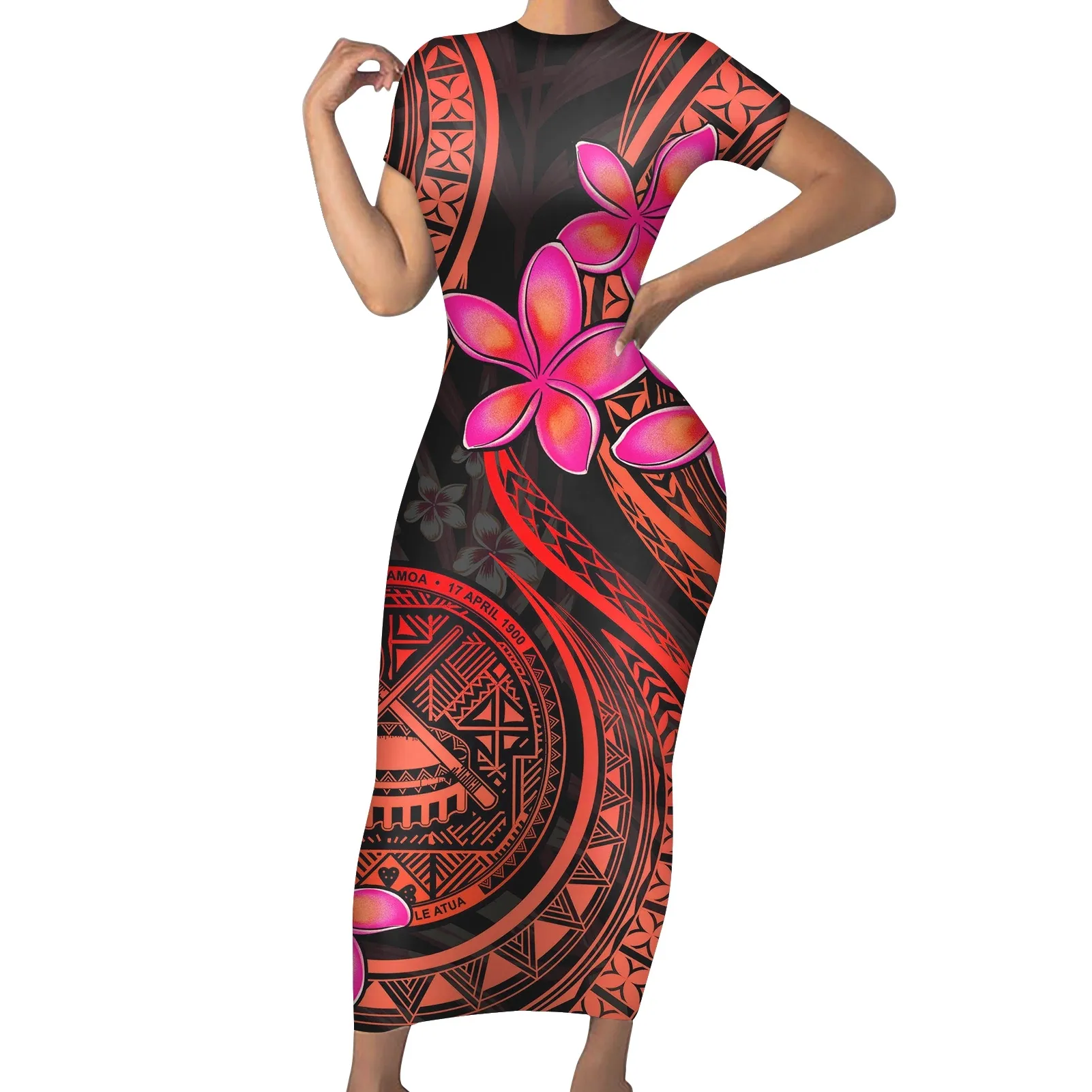 Новое поступление фиолетовые полинезийские платья с этническим принтом для девочек, для вечеринок, дизайнерские платья макси, женские длинные платья, женские сексуальные платья для вечеринок