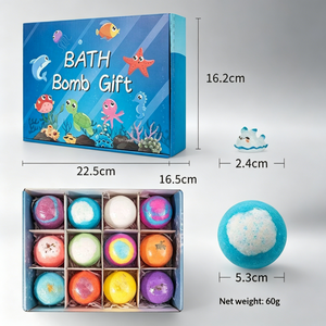 Bombas de baño para niños con juguetes, 12 bolas con aromas frutales, sal de baño y set de baño de burbujas, ecológico y saludable para niños - Product Image 1