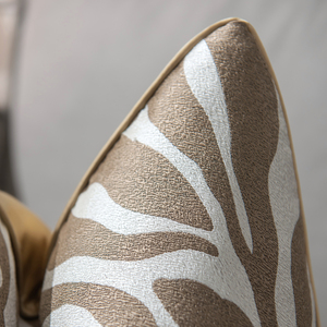 <span class=keywords><strong>Funda</strong></span> de almohada de poliéster con estampado Jacquard, cubierta de cojín de lujo con <span class=keywords><strong>textura</strong></span> cuadrada y ligera, estilo nórdico y moderno, color dorado - Product Image 6