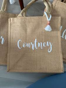 Bolsa de Yute Ecológica Personalizada con Asas de Algodón Largas para Regalos con Logotipo Personalizado - Product Image 5