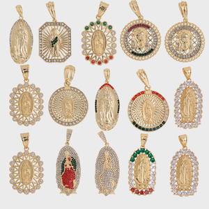 14K Plaqué Or Sainte Vierge Marie Jésus Méduse Pendentifs Religieux À La Mode DIY Géométrie Charmes pour Bijoux Accessoire Fabrication - Product Image 1