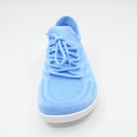 Baskets décontractées personnalisées en gros, motif maille bleu clair, à lacets, chaussures de marche, design personnalisé, baskets quotidiennes, faible MOQ