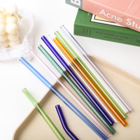 Pailles à boire en verre borosilicate coloré, pailles en verre, accessoires pour gobelets, accessoires pour boissons