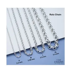 Best Seller Rolo Chain Necklace 925 Jewelry Making By I AM CHAINS