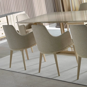 Muebles a Medida de Alta Gama al Mejor Precio, Juego de Comedor Rectangular de Diseño con Chapa de Arce Estilo Real, 8 Sillas de Acero Inoxidable - Product Image 3