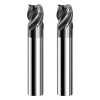 Fraise à queue en carbure monobloc AK à lame courte, revêtement AlTiN, 4 cannelures, pour fraisage dynamique, 2-12mm, pour CNC, OEM, angle de hélice 35°, 55HRC
