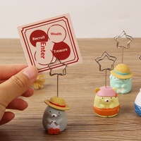 Porte-cartes de visite en résine, motif petit ours de dessin animé mignon, cadeau de Pâques et de mariage, objet d'art créatif DIY, décoration de bureau