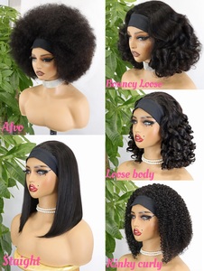Perruque bandeau souple en <span class=keywords><strong>cheveux</strong></span> naturels, prête à porter, sans dentelle, sans colle, avec bandeau réglable, idéale pour les débutantes - Product Image 6