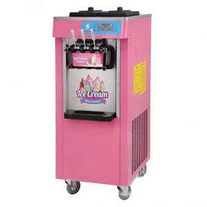 guangzhou electric ice cream manufacture of mobile soft commercial ice cream machine with three outlets and air pump