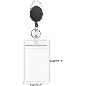 Hotsale Retractable Carabiner Holder Reel <b>Clip</b> With Vertical Waterproof Id <b>Badge</b> Card Pouch Sleeve - Product Image 2