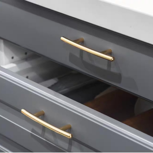 Poignées de meuble modernes en or poli, en Zamak massif, extrémité arrondie, barre en T, pour tiroirs, armoires, cuisines, commodes, quincaillerie de meubles - Product Image 1