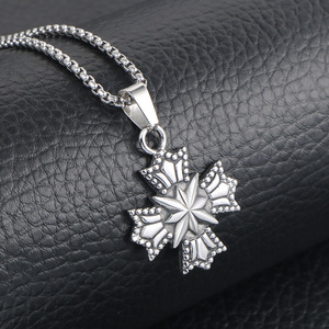 Collar con colgante de estrella de seis puntas con forma de copo de nieve, cadena de suéter de acero de titanio para hombres y mujeres, accesorio de regalo SP809 - Product Image 1