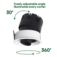 Éclairage alimentaire CRI95 R9>90 2800K Projecteur anti-éblouissement profond Lumière vive LED encastrée 10W 12W Downlight pour restaurant