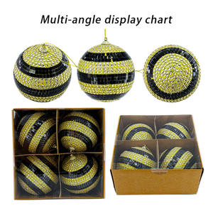 เครื่องประดับต้นคริสต์มาสรูปผึ้งขนาดเล็กเครื่องประดับสีเหลืองสีดำของตกแต่งคริสต์มาสที่แขวนประดับด้วยเลื่อมสำหรับวันหยุดคริสต์มาส - Product Image 6