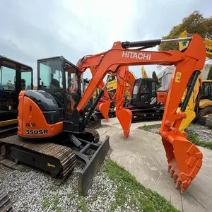 Hitachi penggali bergerak bumi tangan kedua hitachi mini penggali zx55usr digunakan hitachi mini ekskavator 5.5t sekop untuk dijual