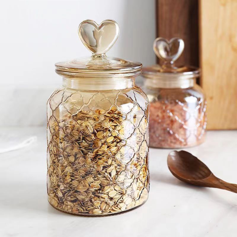 Wholesale High Quality Glass Storage Jar With Glass Lid Kitchen Dried Fruit Food Grains Storage Glass Jars