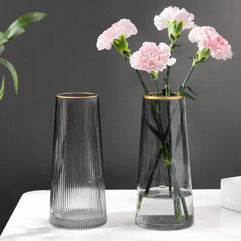 Bán buôn trung tâm thủy tinh trang trí màu rõ ràng Glass Flower Vase/lọ thủy tinh cho trang trí nội thất