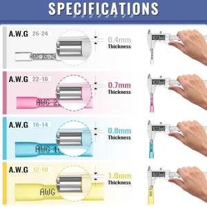 Connecteurs thermorétractables 22-16 AWG en cuivre étamé rose, 210 pièces, étanches pour le câblage - Product Image 4