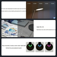 Lampe de bureau LED GUANYA à commande tactile, double température de couleur (5000K/clair du jour 3000K/blanc chaud), CRI 95 élevé, ABS durable, DC