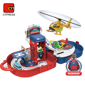 37 Piezas de Juguetes para Niños, Vehículos de Juguete Fundidos a Presión, Mochila de Bomberos, Estacionamiento con Modelo de Auto de Metal, Helicóptero y Autobús - Product Image 4