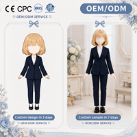 Blazer de costume sur mesure bleu marine pour poupée BJD, veste de costume formelle cousue à la main, accessoires pour poupée