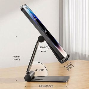Custom Logo Business Gift Modern Multifunction Aluminum Alloy Mobile Phone Holder Double Folding Desktop <b>Tablet</b> <b>Stand</b> - Product Image 3