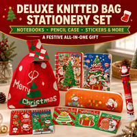 Ensemble de papeterie de Noël en tricot : 3 carnets, 1 stylo – Cadeau exquis et souvenir complet – Version internationale 5 – Pratique