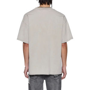 เสื้อยืดโอเวอร์ไซส์ผู้ชาย ผ้าคอตตอน 100% หนัก 220 กรัม พิมพ์ลายกราฟิกด้วยเทคนิคซิลค์สกรีน สำหรับฤดูร้อน รับสกรีนโลโก้ตามแบบ - Product Image 2