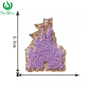 Patch brodé personnalisé thermocollant en chenille écologique avec tête de souris en résine et bords dorés scintillants pour chapeaux et vêtements pour enfants - Product Image 5