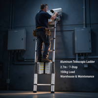 Échelle télescopique pliante en aluminium de haute qualité de la marque JNS, modèle JNS-128A26, 8,53 pieds, capacité de 150 kg, multi-usages, portable