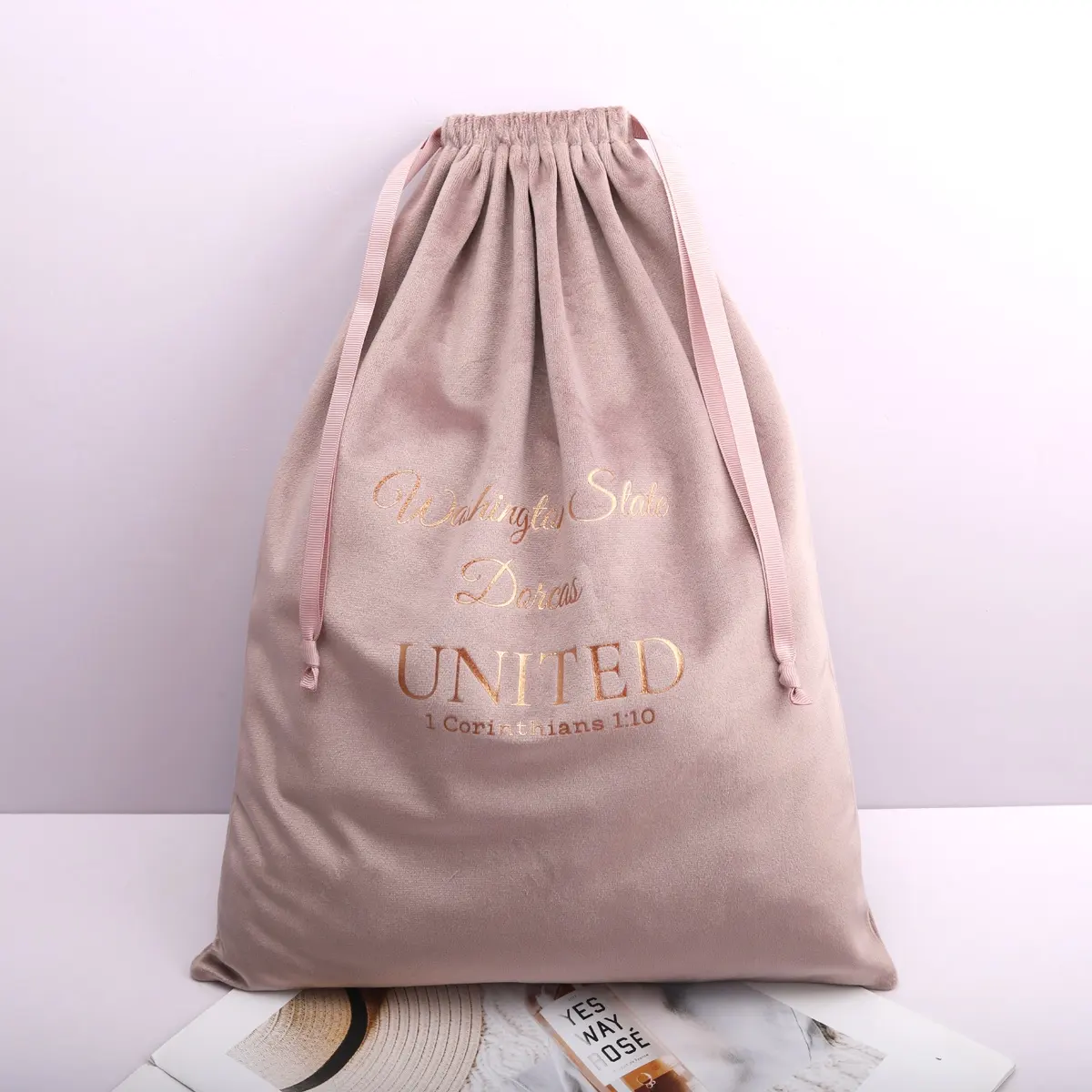 Bolsa de veludo para extensão de cabelo, sacola luxuosa com cordão para sapatos e roupas, com logotipo personalizado, para uso em poeira e veludo