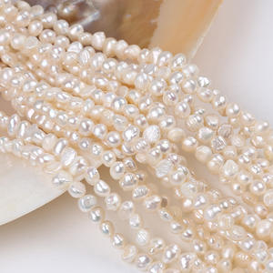 Nouvelles perles d'eau douce baroques en gros, 5-6 mm, naturelles, irrégulières, en vrac, à percer, à deux faces, légères, perles d'eau douce de Zhuji - Product Image 1