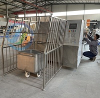 Machine automatique de lavage de chariots à viande |   Équipement de lavage de chariots à viande en acier inoxydable industriel avec pulvérisation à 360° pour moulin à farine et boulangerie