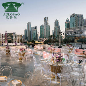 Base en acier inoxydable pour mariage, table de banquet en or pour événement, table en verre pour mariage - Product Image 6